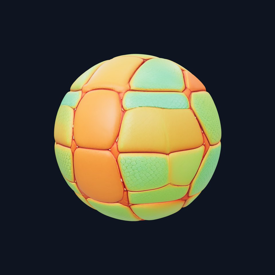 Neon Hex Soccer Ball model pack